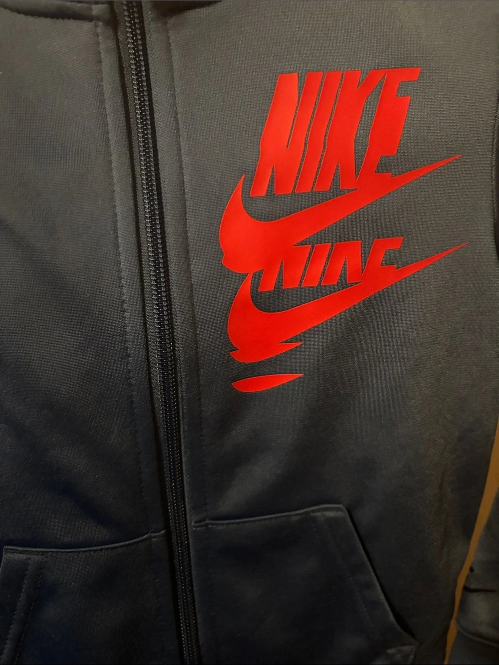 Nike Blue Kids Track Jacket & Joggers Set with Red and Yellow Logos
